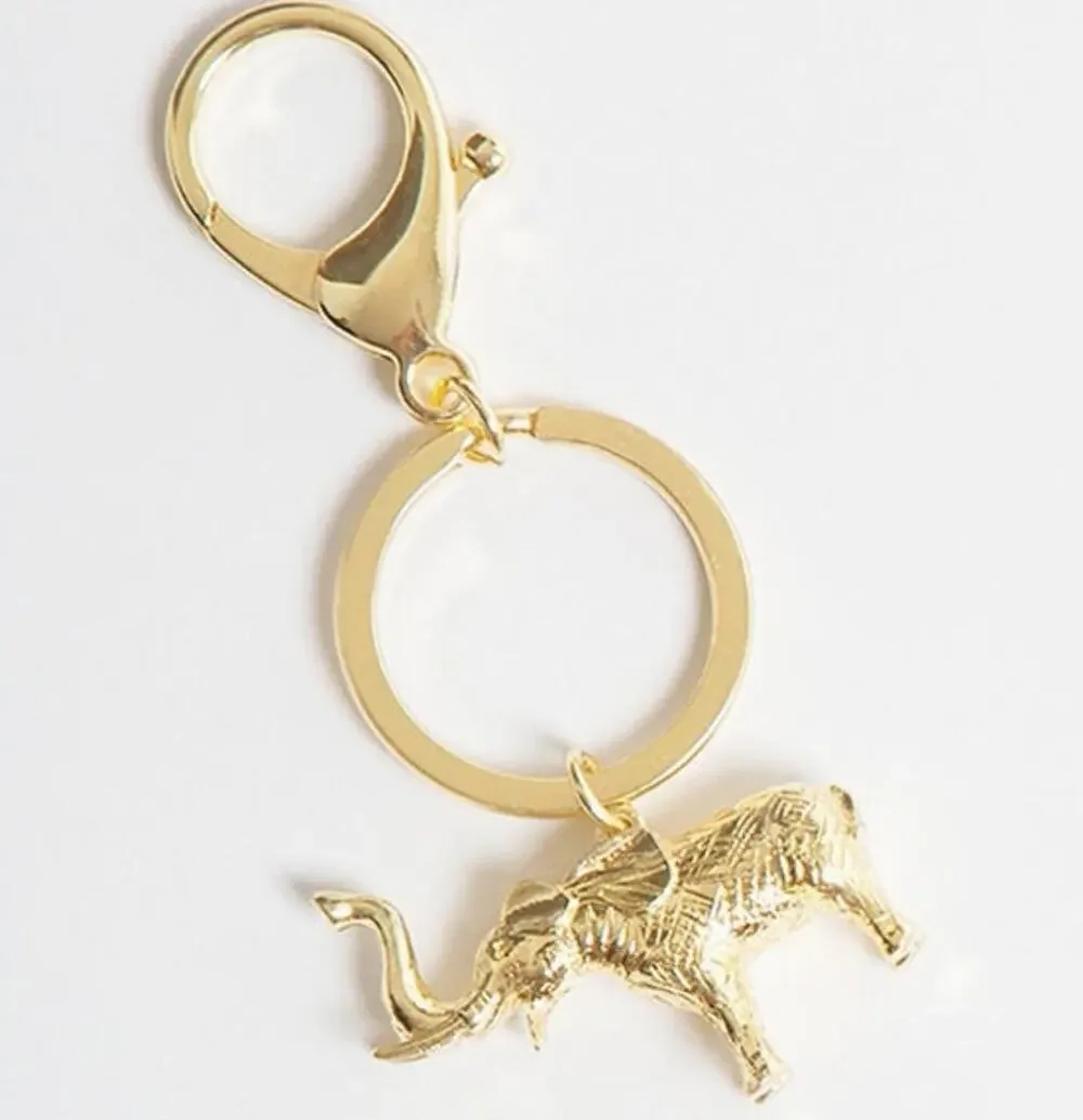 Gold Figurine Keychain – Elephant